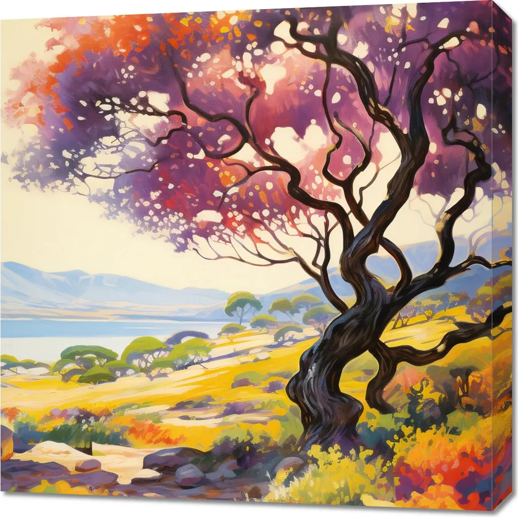 Quadro Moderno Paesaggio Tramonto 70x70 - Decorazione Parete Design