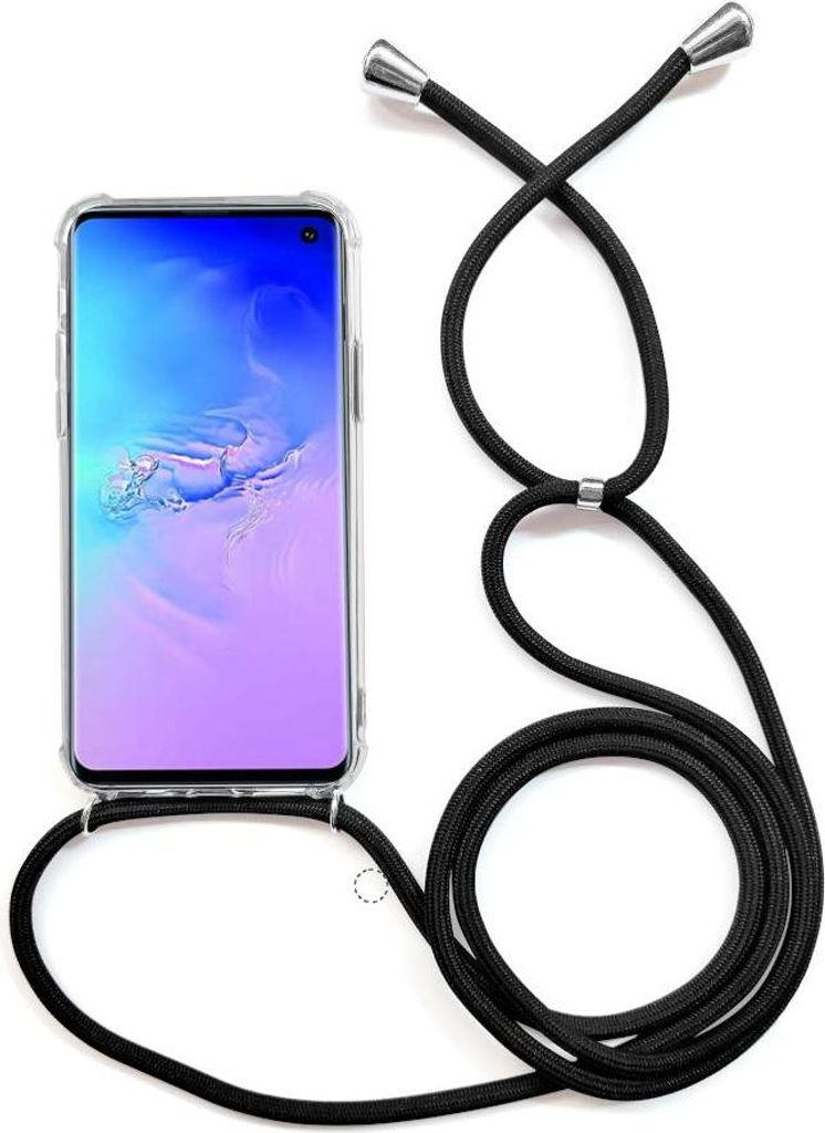 Handyhülle mit Band Kette Kordel zum Umhängen / Umhängehülle für diverse Samsung Galaxy Modelle Samsung Galaxy A52 Schwarz / Silber