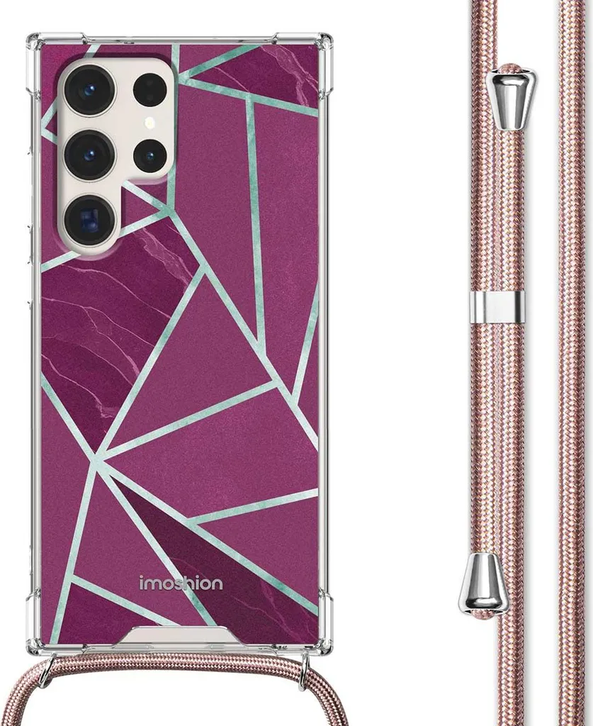 Cover iMoshion S23 Ultra Bordeaux Graphic: Design con Cinturino Pro