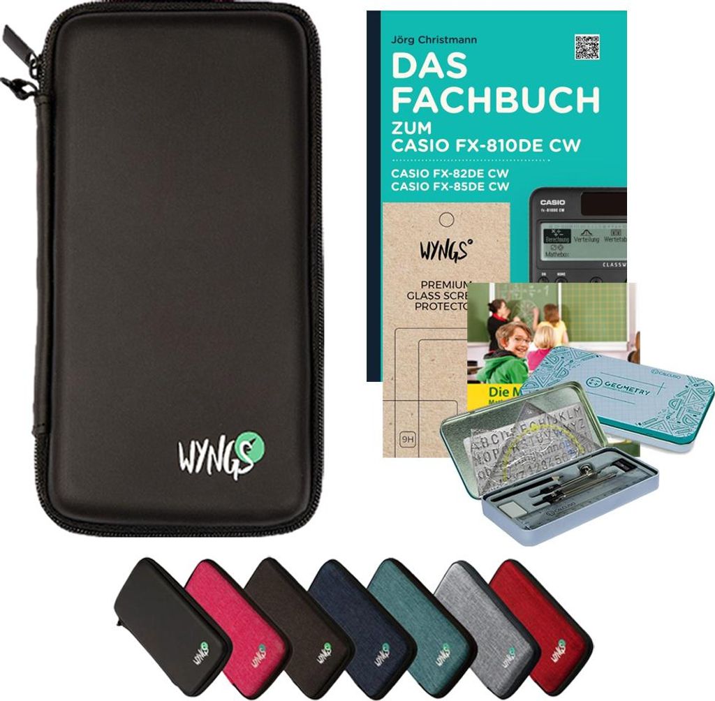 CALCUSO Zubehör Streberpaket Schwarz kompatibel für Taschenrechner Casio FX-85DE CW