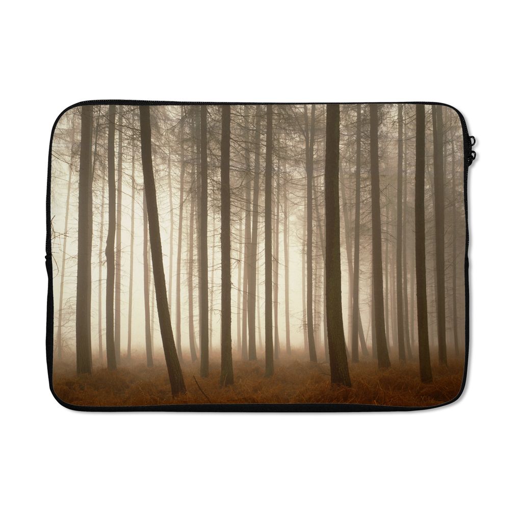 MuchoWow Laptop Hülle 13 Zoll Wald - Nebel - Baum Laptoptasche - Laptophülle - Sleeve - Rundumschutz