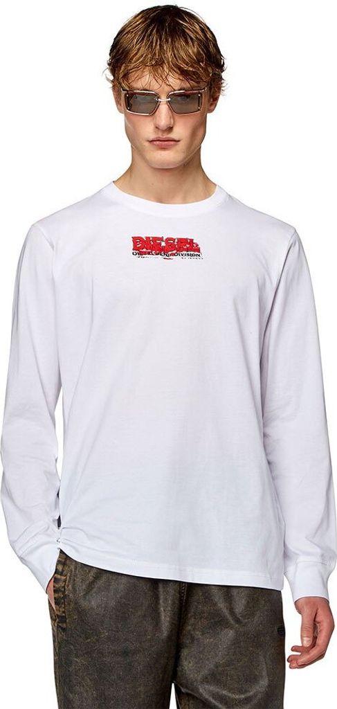 Diesel Just K2 Langarm-t-shirt Weiß S Mann Weiß S