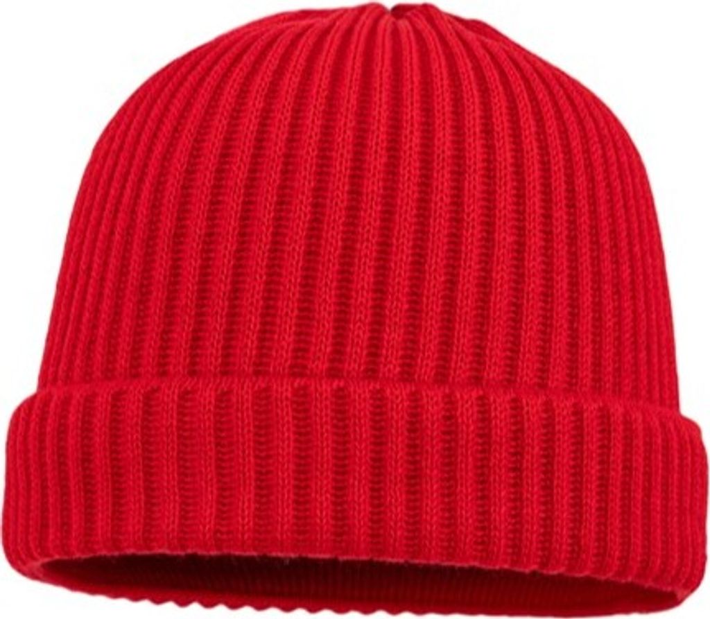 Balke XXL Rippen Strickmütze mit Umschlag 100% Wolle, rot, Gr. XXL