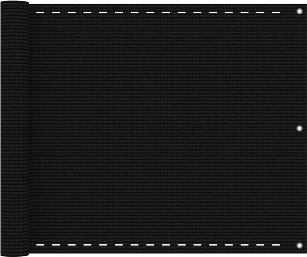 The Living Store Balkon-Sichtschutz Schwarz 75x400 cm HDPE