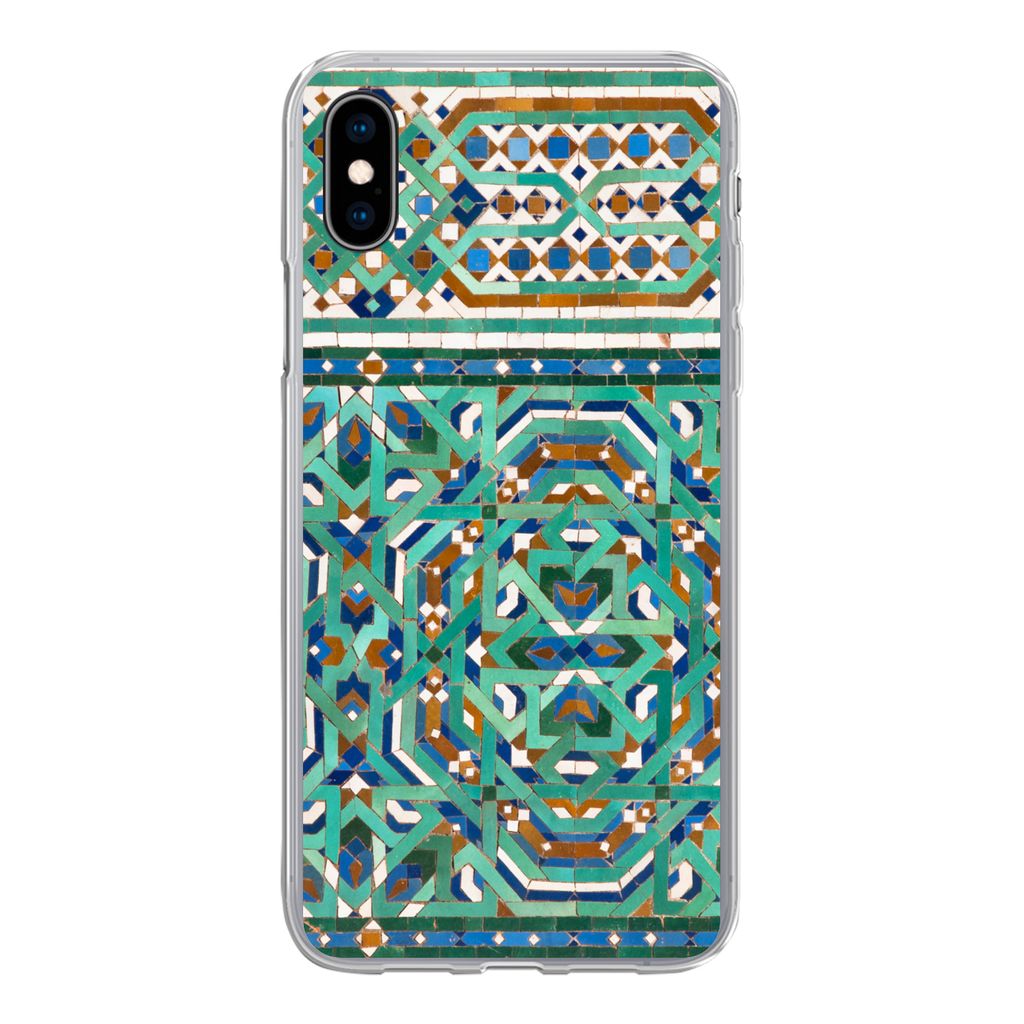 MuchoWow Handyhülle Schutzhülle Hülle für iPhone Xs Eine traditionelle marokkanische Mosaikdekoration Silikon Softcase Handy Hülle - Handyta...