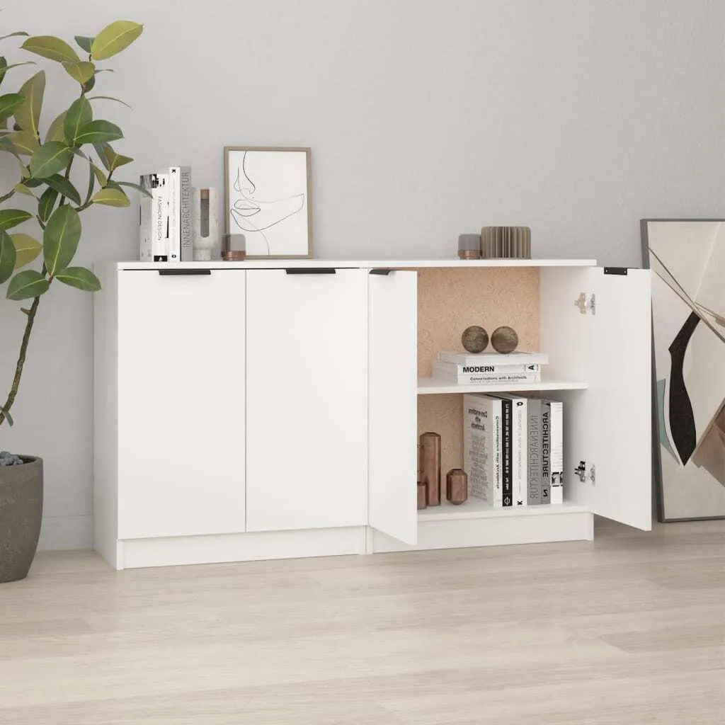 vidaXL Credenze 2 pz. Bianco 60x30x70 cm Materiale a base di legno