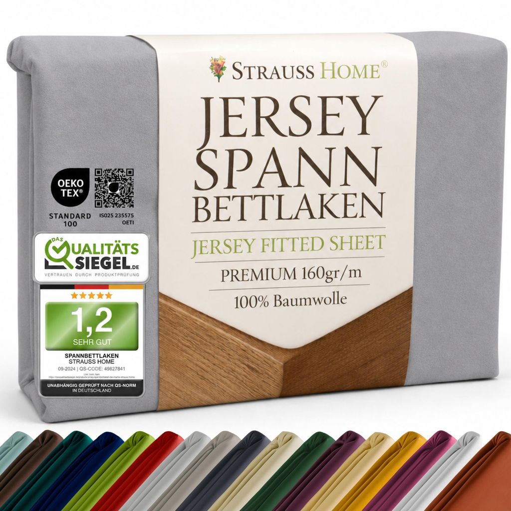 Strauss Home® Premium Spannbettlaken – 160 g/m² Gekämmte Produktbild 
