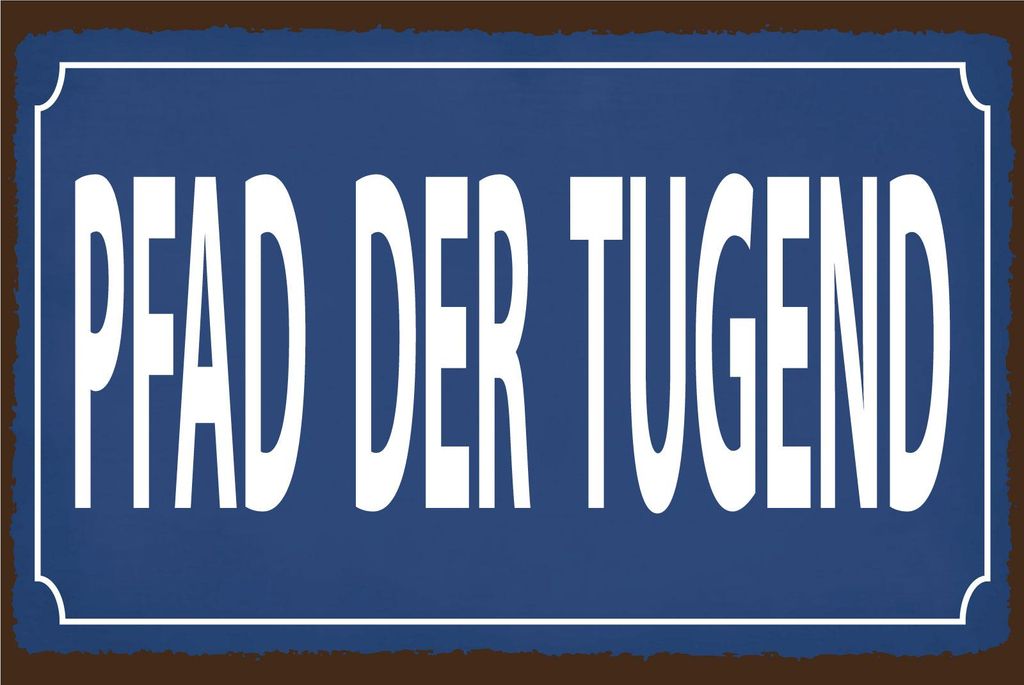 vianmo Holzschild 20x30 cm Pfad der Tugend blaues