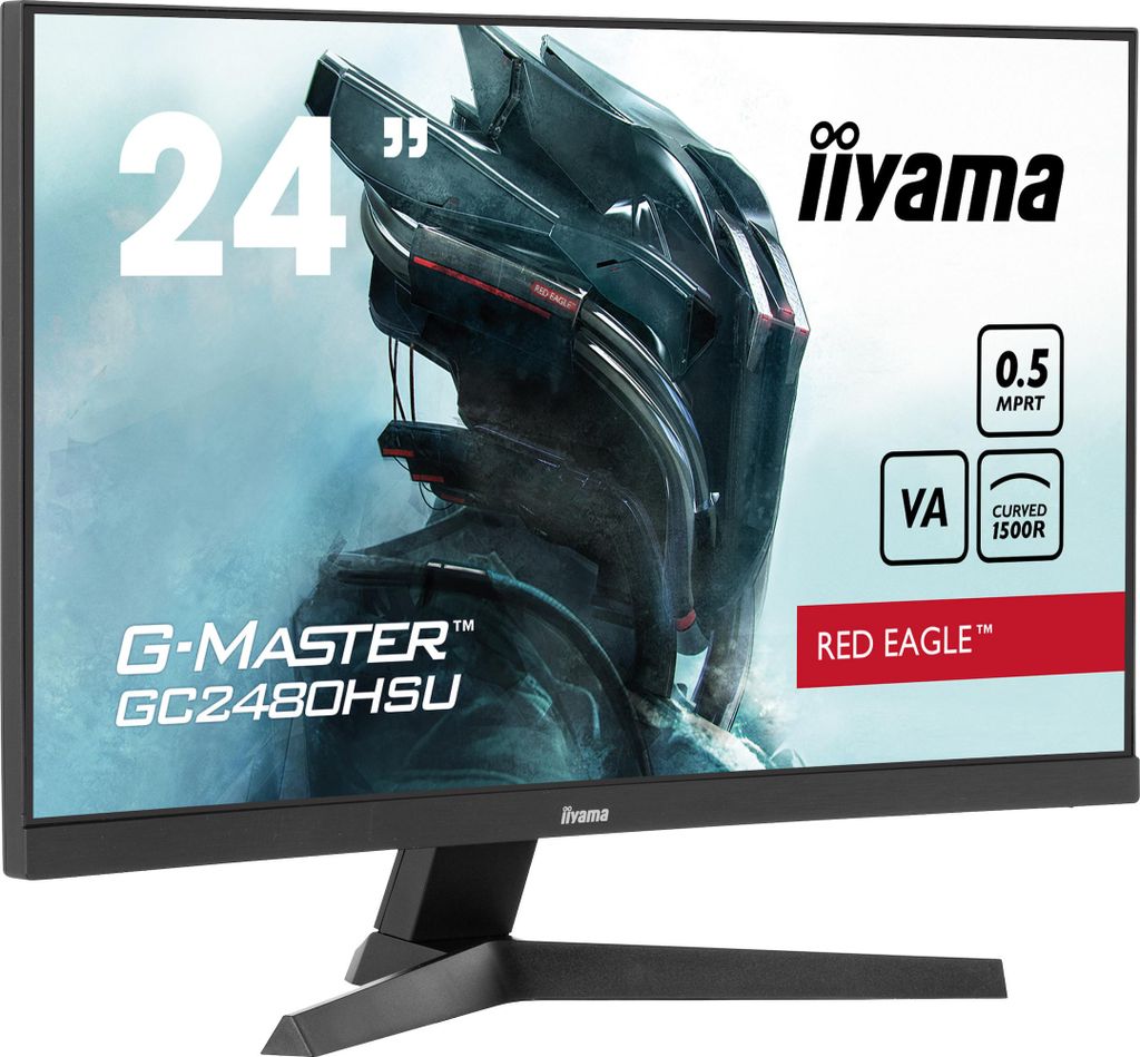 iiyama G-MASTER Red Eagle GC2480HSU-B1 - LED-Monitor - Gaming - gebogen - 61 cm (24") (23.6" sichtbar) - 1920 x 1080 Full HD (1080p) @ 180 Hz - VA ...