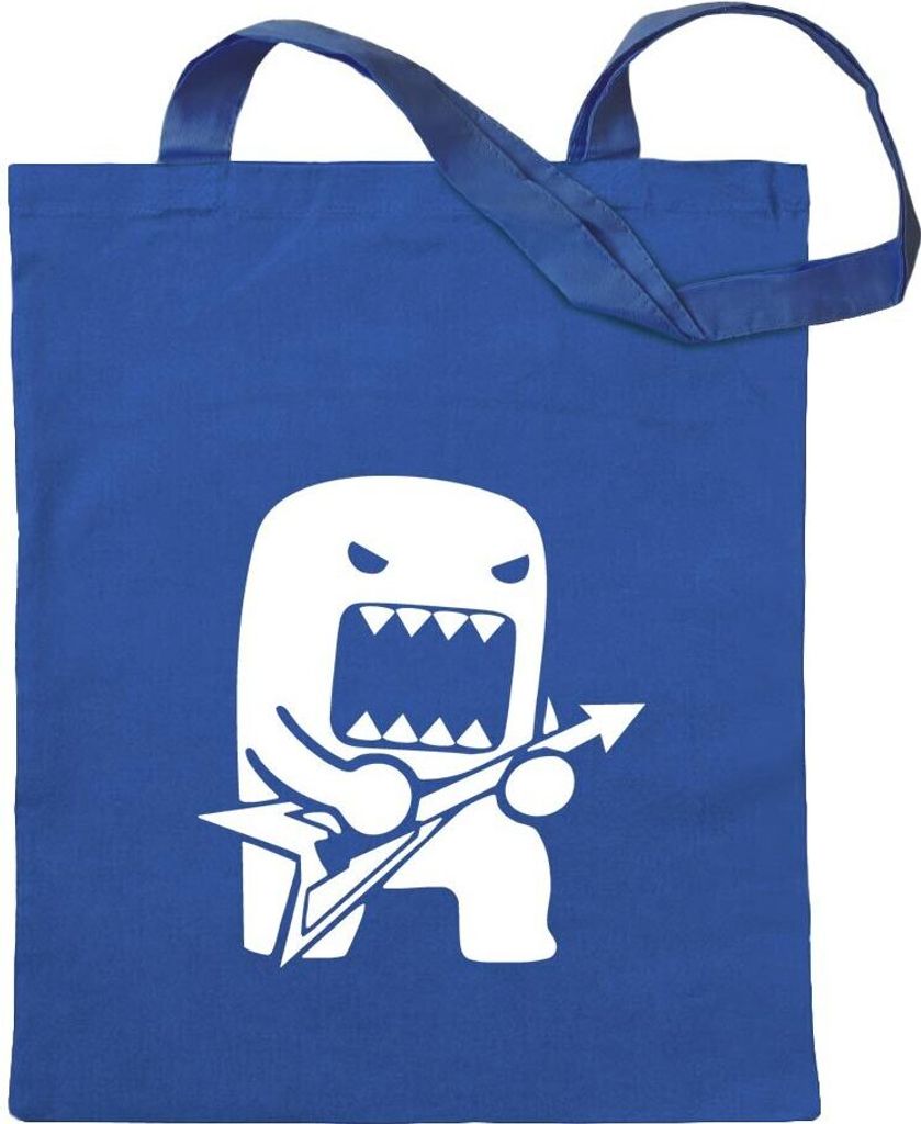 Kiwistar - Baumwolltasche - royalblau - Rock Domo mit Gitarre - Tragetasche Stoffbeutel Umhängetasche langer Henkel