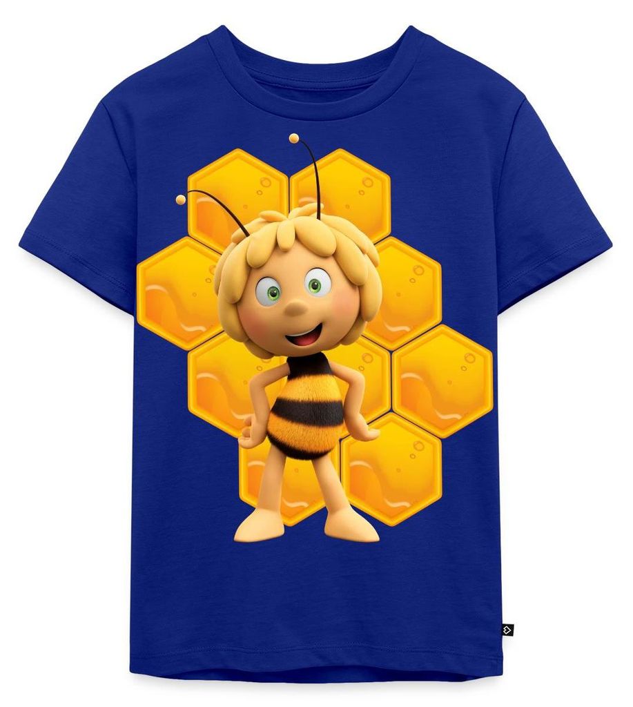 Spreadshirt Die Biene Maja 3 Maja Mit Bienenwabe Kinder Premium T-Shirt, 98/104 (2 Jahre), Royalblau