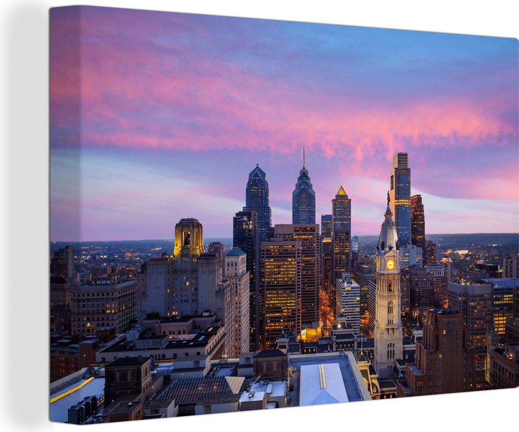OneMillionCanvasses - Leinwandbilder - 150x100 cm, Städte - Skyline - Vereinigte Staaten, Wandbilder Kunstdruck Wanddekoration - Foto auf Leinwa...