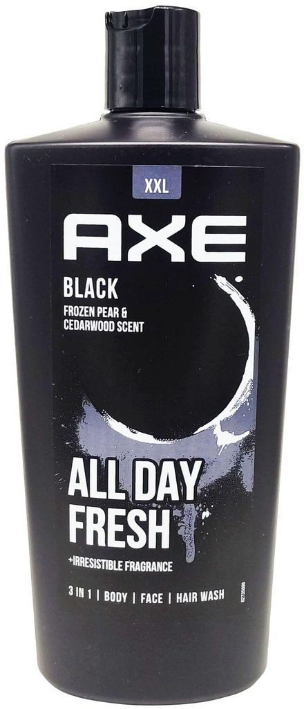 AXE Duschgel BLACK 700ml XXL-Flasche 3-in-1 Shampoo Birne Zedernholz Gel