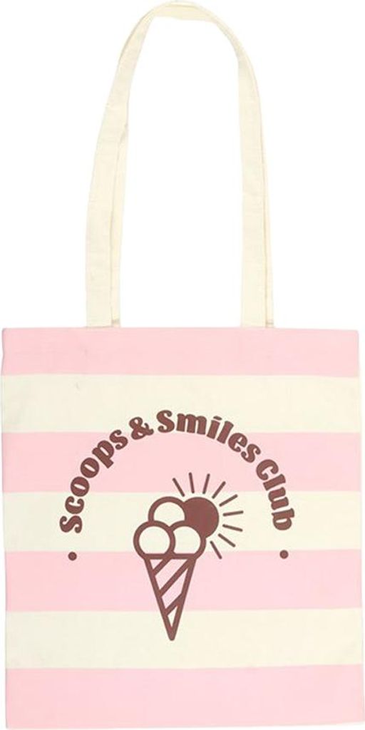 Something Different - "Scoops & Smiles Club" Tragetasche, Polyester-Baumwollmischgewebe SD10679 (Einheitsgröße) (Pink/Weiß)