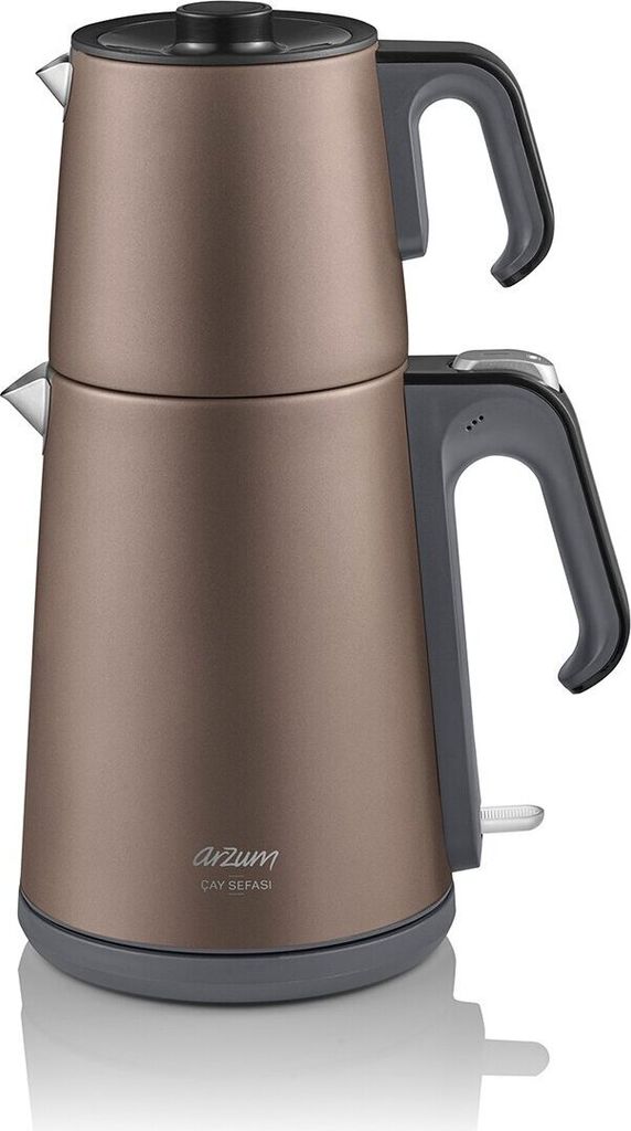 Arzum AR3080 Teebecher Teemaschine, Edelstahl, Wasserkocher 1,8l Braun