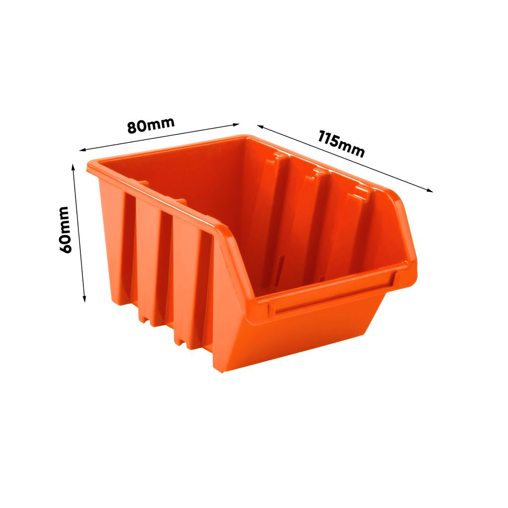 100x Sichtlagerbox Sortierbox Lagerbox Stapelbox orange NP12 Lagersystem 