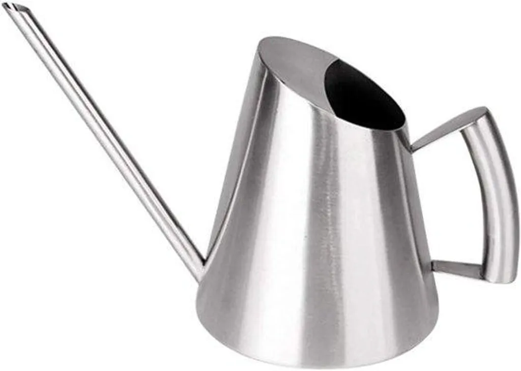 Arrosoir en inox argenté avec bec long de précision - Capacité 900 ml