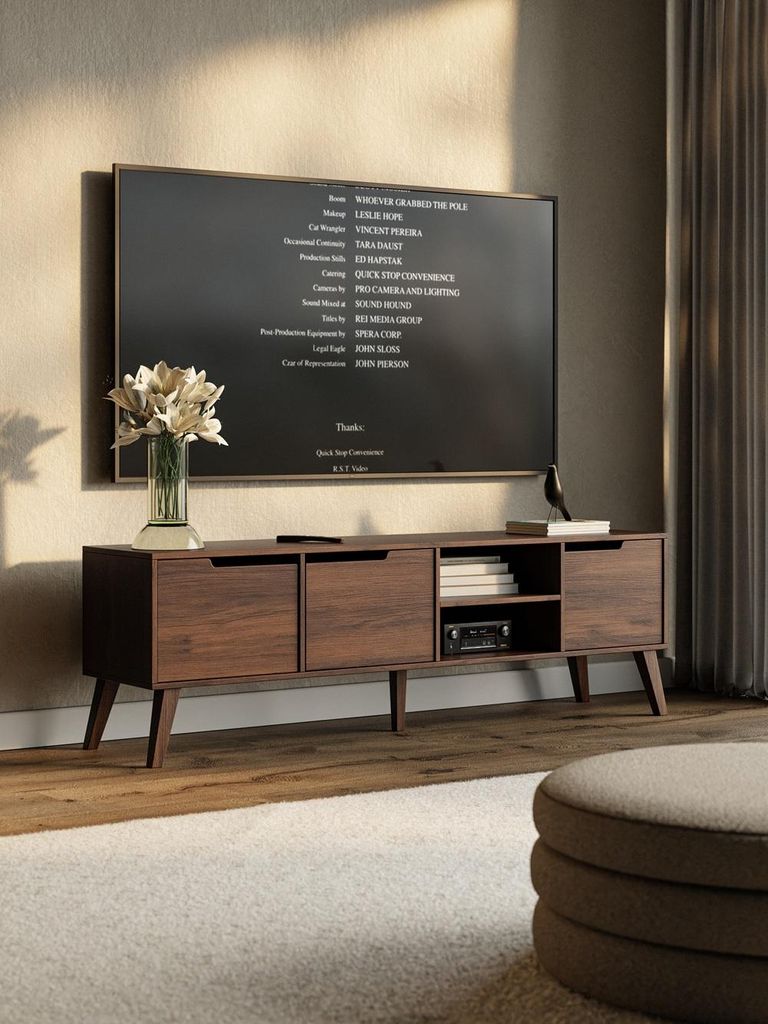 TV-Schrank NORDELO - 180 cm, RTV Schrank, Fernsehschran, Medienmöbel (Warmia Walnut)