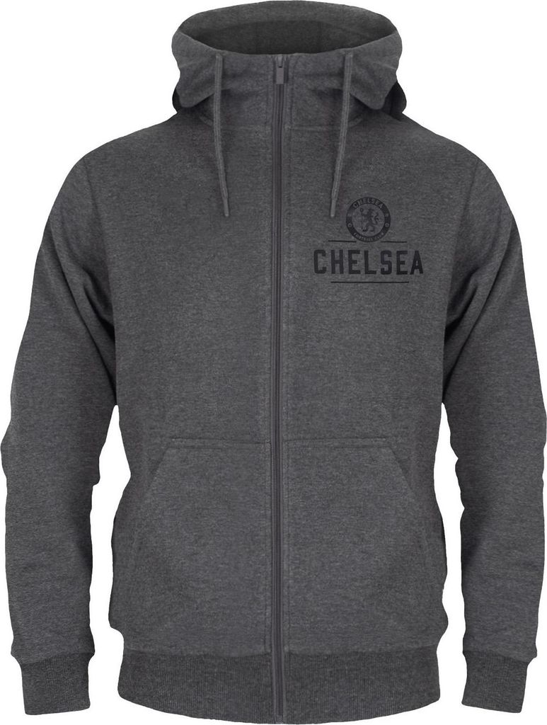Chelsea FC - Hoodie mit durchgehendem Reißverschluss für Herren, Fleece GF198 (M) (Grau)