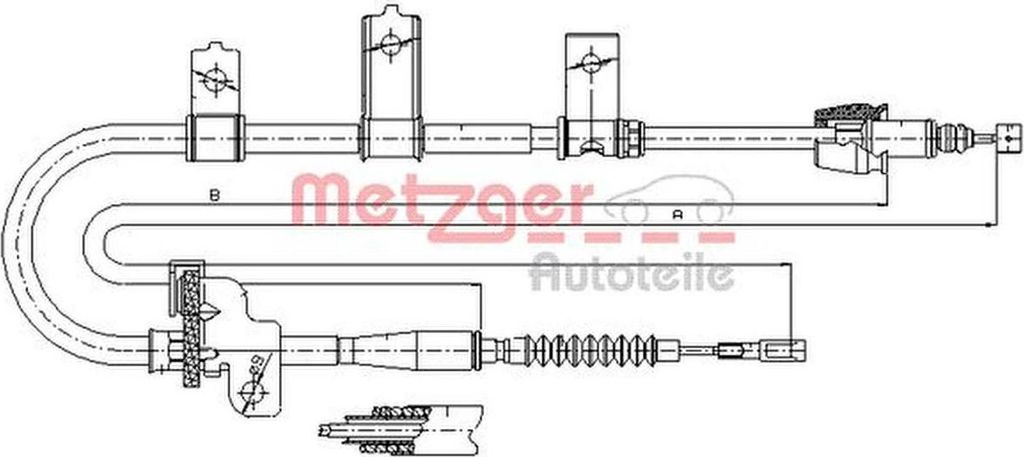 METZGER Handbremsseil Seilzug Feststellbremse für KIA Picanto (SA) Hinten Links 17.6021