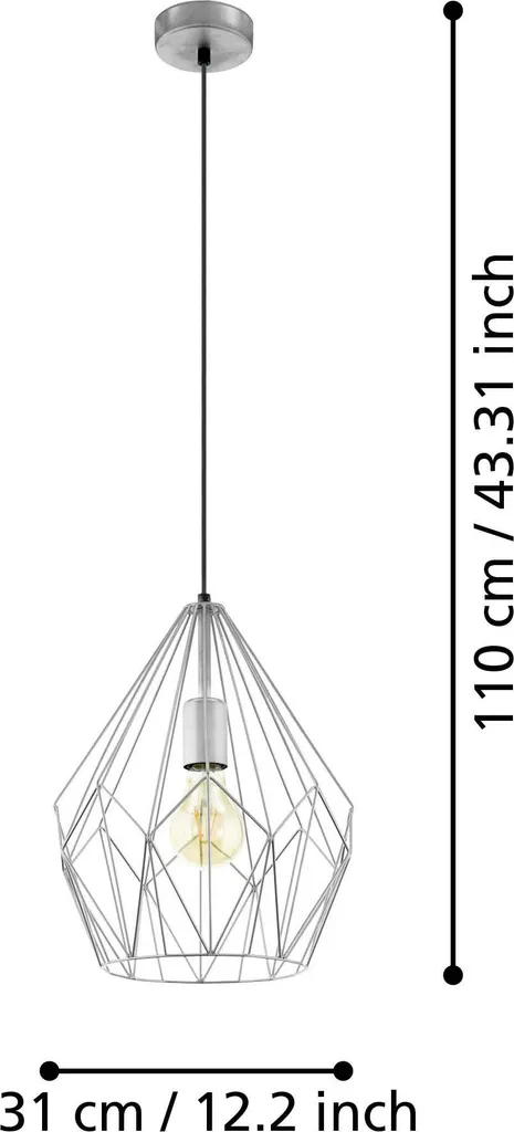 Eglo 94584 Plafoniera Interna Moderna, Colore Argento – Lampada A Soffitto Con Design Minimal E Lampadina LED Inclusa Classe F - 2