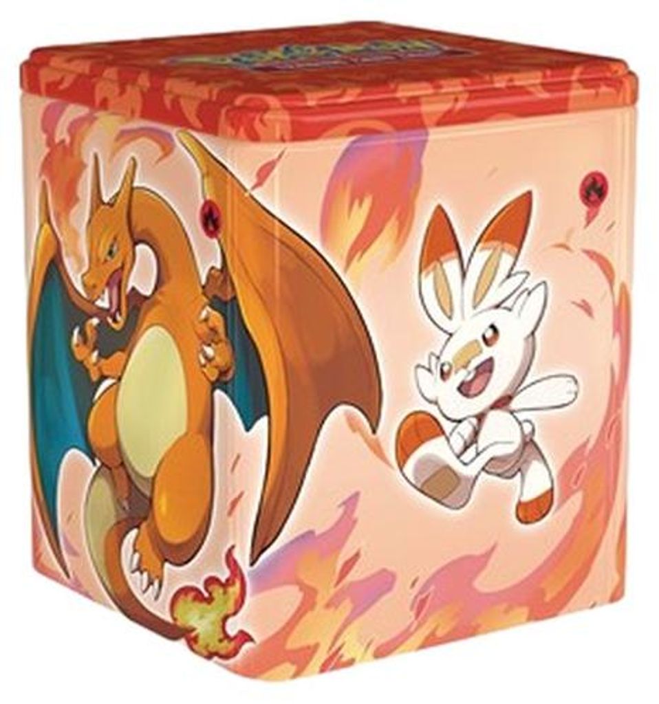 Pokemon Sammelkartenspiel-Zubehör Fire Edition Tin Box zur Kartenaufbewahrung stapelbar