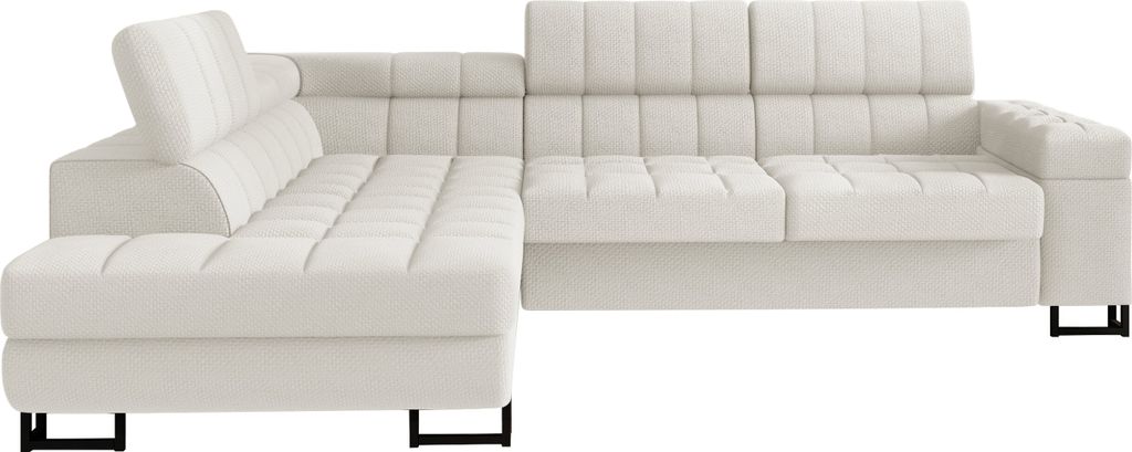 MIRJAN24 Ecksofa Laris, L-Form Polsterecke, Stilvoll Eckcouch mit Bettkasten und Schlaffunktion (Farbe: Flow 06, Seite: Links)