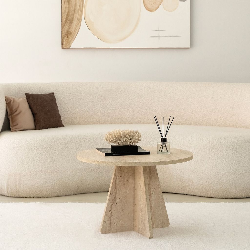 Skye Decor, Fungo, Couchtische, Travertin, 60 x 40 x 60 cm Immagine del prodotto 