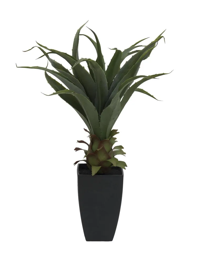 Agave synthétique 75cm Europalms avec feuilles charnues et pot lesté