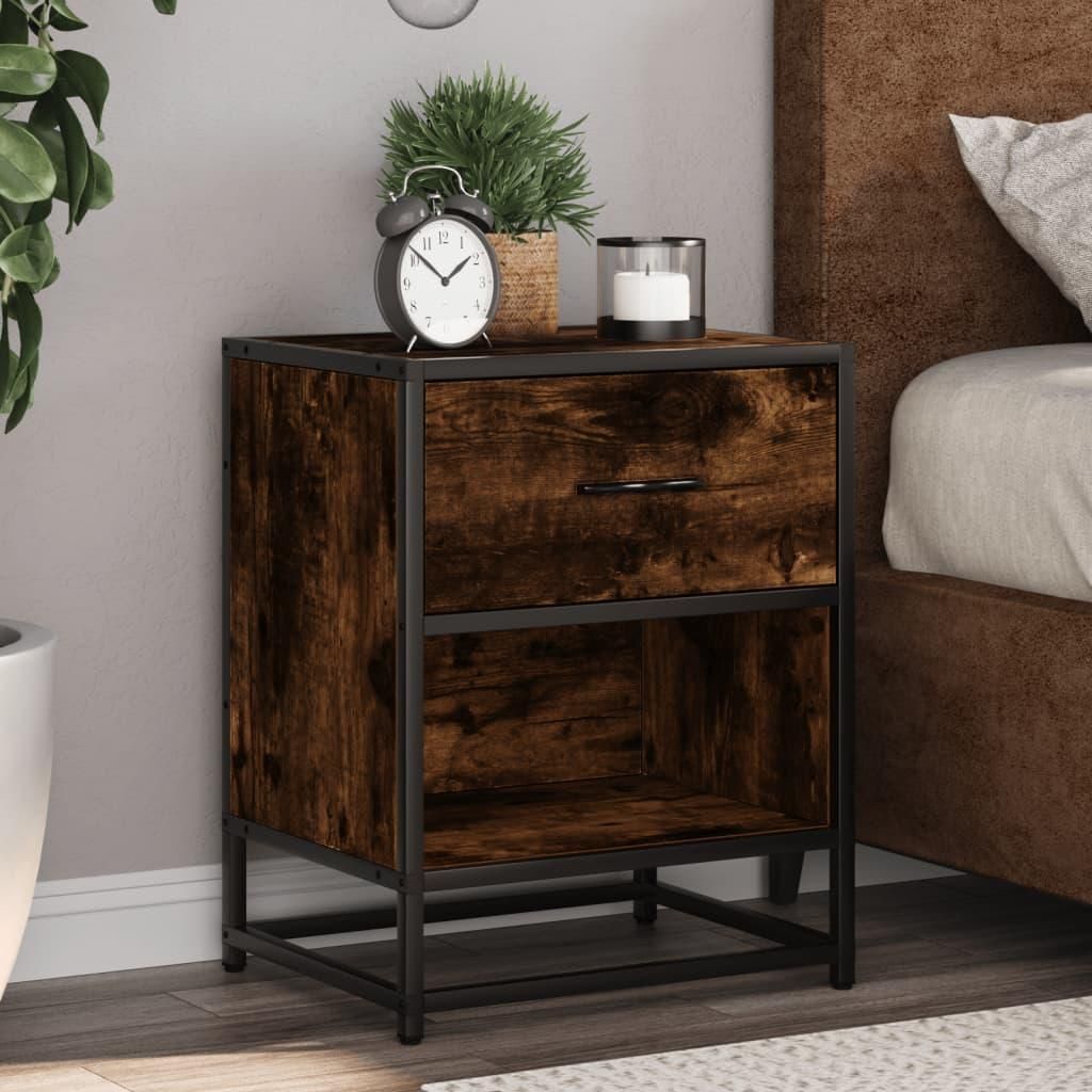 vidaXL Stolik nocny dąb wędzony 40x31x50 cm materiał Zdjęcie produktu 