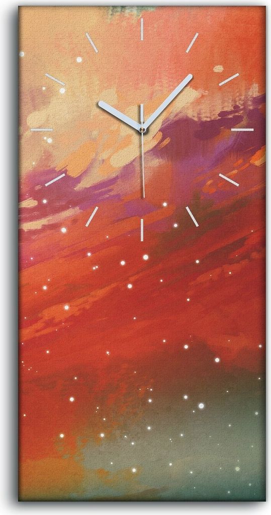 Wanduhr Uhr Wandbild Leinwand 30x60 Kunst Mann mit Fahrrad Produktbild 