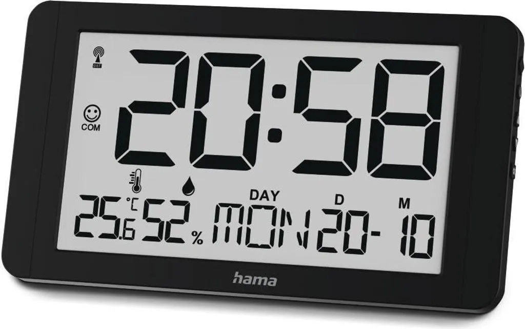 Horloge murale Cuba : heure exacte automatique et température noire