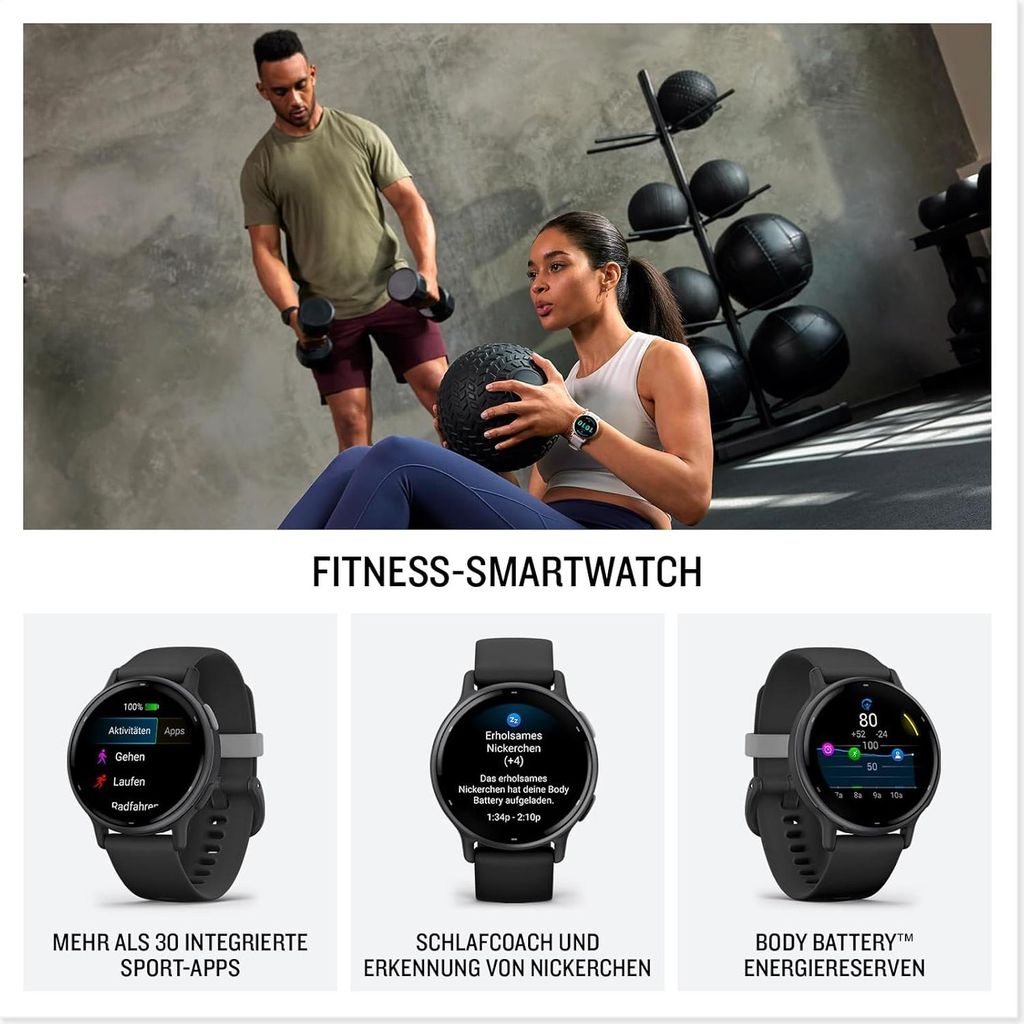 Garmin Vivoactive 5, 3,05 cm (1.2"), AMOLED, Ekran Zdjęcie produktu 