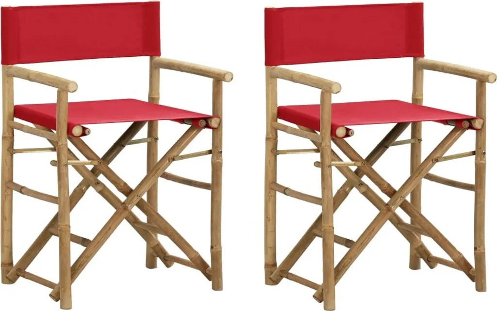 Dettagli Tecnici Set 2 Sedie Regista Bambù Rosso Cloris New3782202