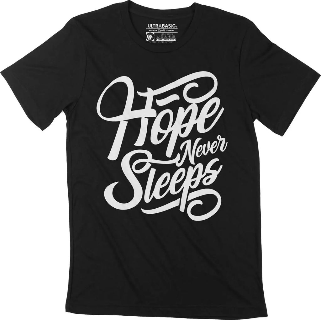 Herren Grafik T-Shirt Hoffnung schläft nie Jahrgang positiv – Hope Never Sleeps Vintage Positive – Öko-Verantwortlich Vintage Jahrgang Kurzar...