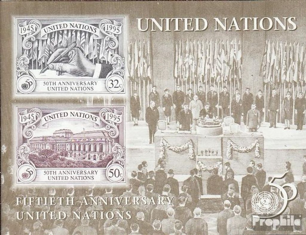 Briefmarken UNO - New York 1995 Mi Block12 (kompl.Ausg.) postfrisch 50 Jahre UNO