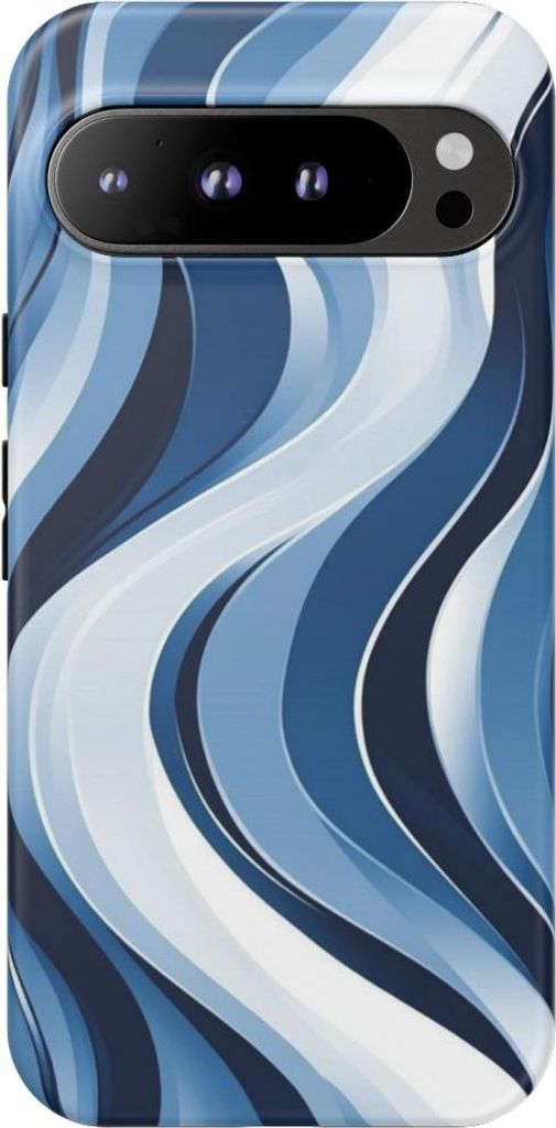 Modernes Wellenmuster in Blau – Handyhülle Kompatibel mit Pixel 9 Pro XL