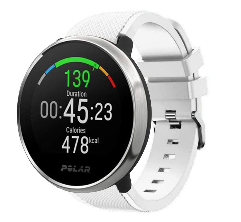 Strap-it Polar Ignite Twill Silikonarmband (Weiß)