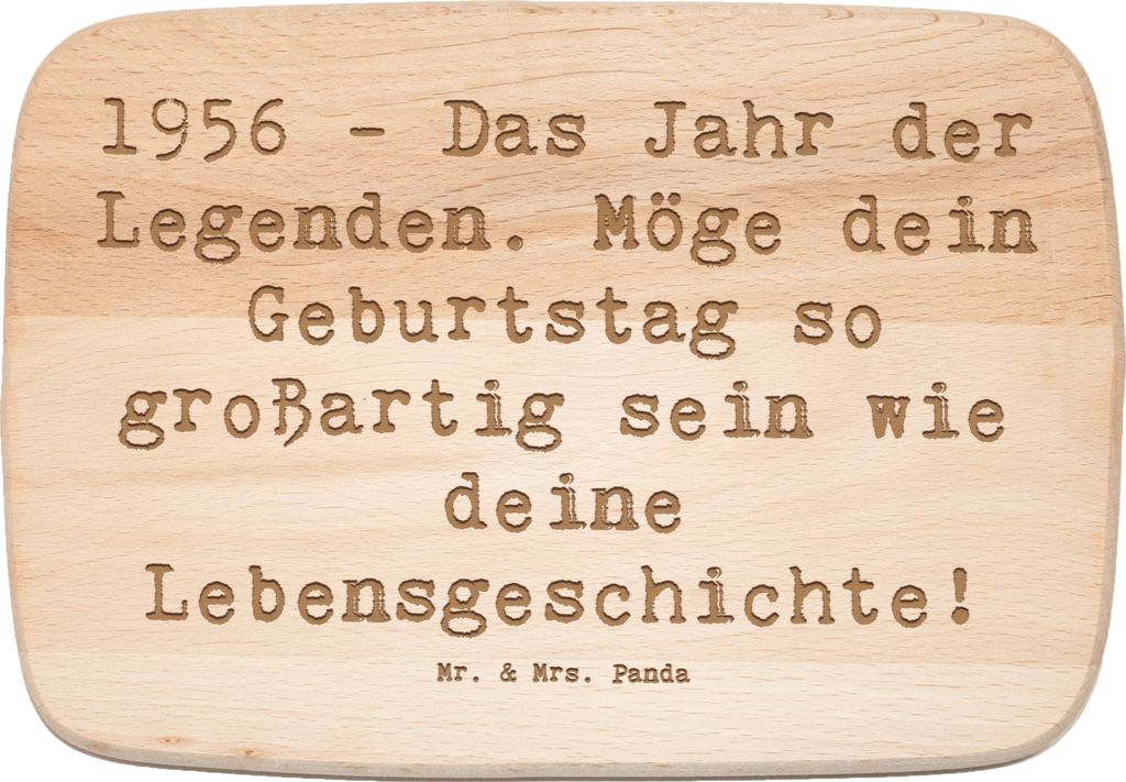 Mr. & Mrs. Panda Schneidebrett Holz Spruch 1956 Geburtstag - Transparent - Geschenk, Feier, Holzbrett, jausenbrett, Geburtstagsgeschenk, Alter, Hom...