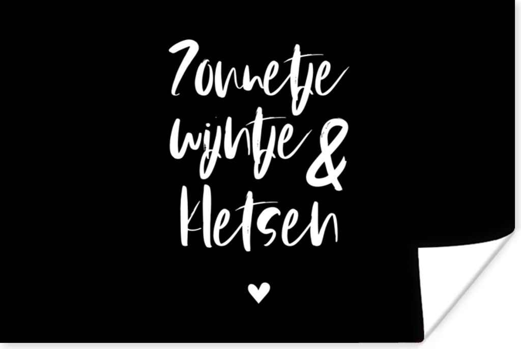 MuchoWow Poster Zitate - Sonnenschein, Wein & Chat - Text - Wein - Sommer 120x80 cm - Bilder