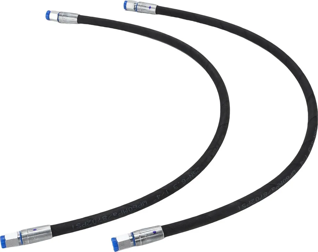 2 flexibles de vanne de dérivation 1/4" 60MPa pour pelles mécaniques