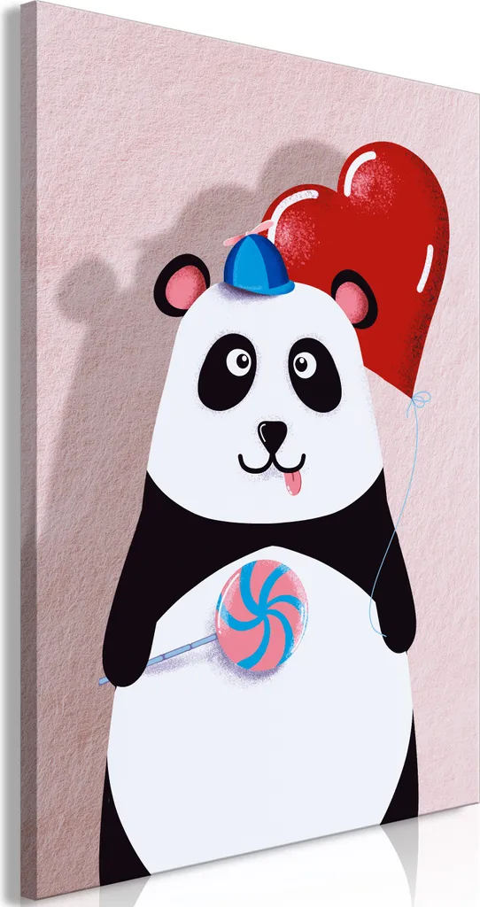 Quadro Panda Verticale 80x120 - Un'Avventura Leggera per la Cameretta