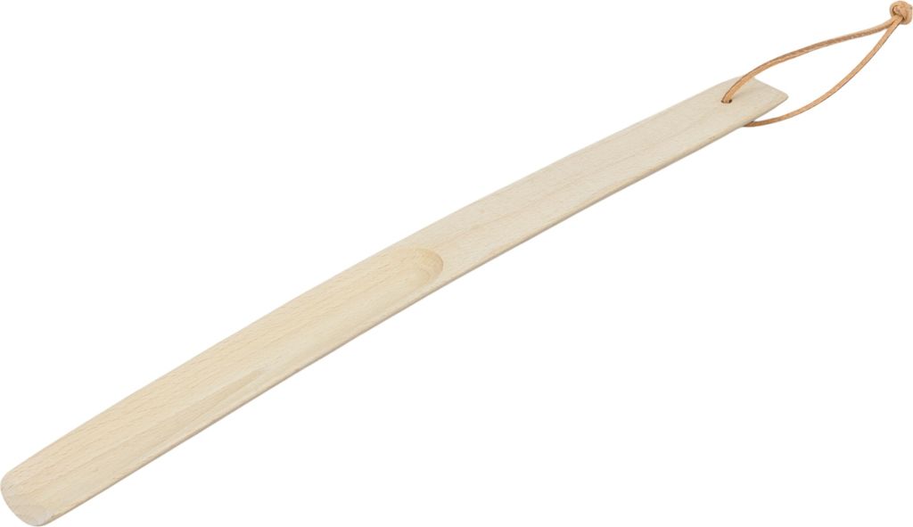 Dřevěný rohač na boty 38 cm s koženým řemínkem - PEEWIT Obrázek produktu 