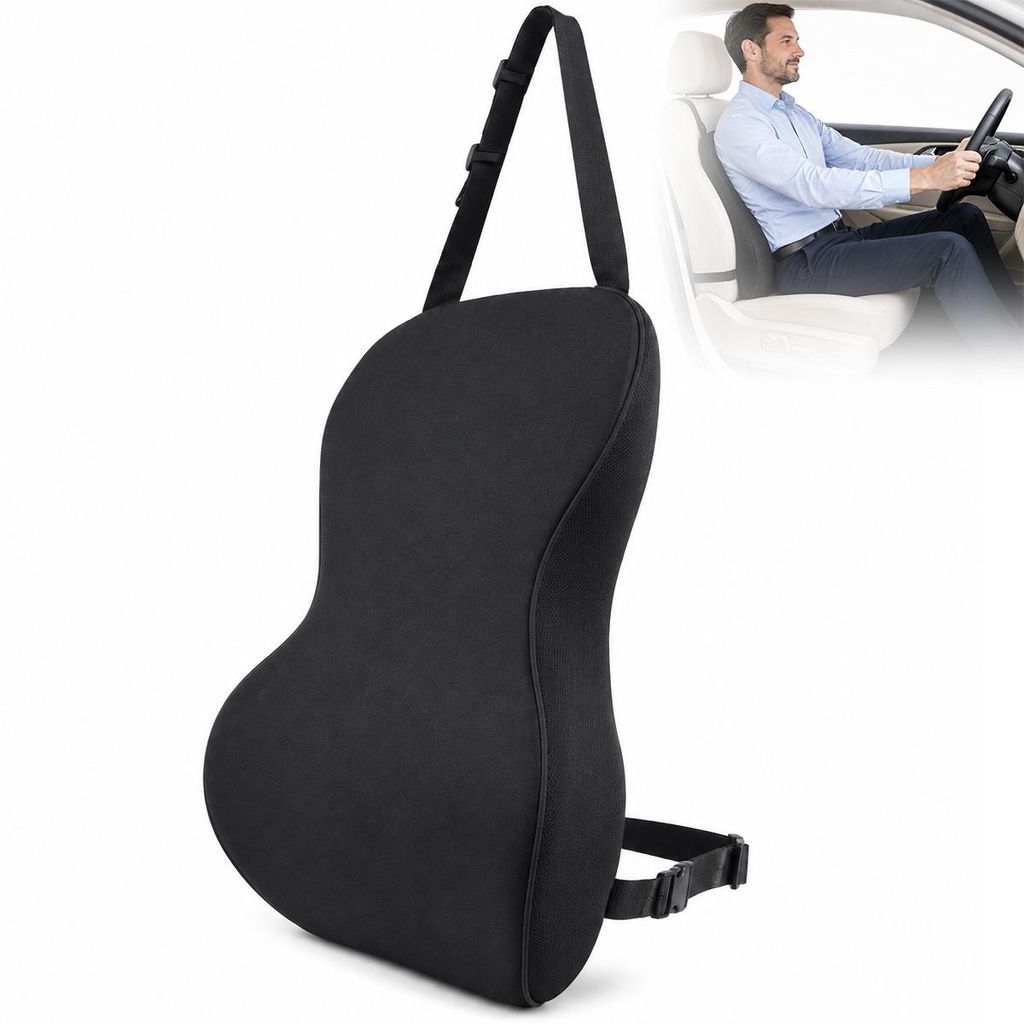 Lendenkissen Auto Memory Foam, ergonomische Rückenstütze Produktbild 