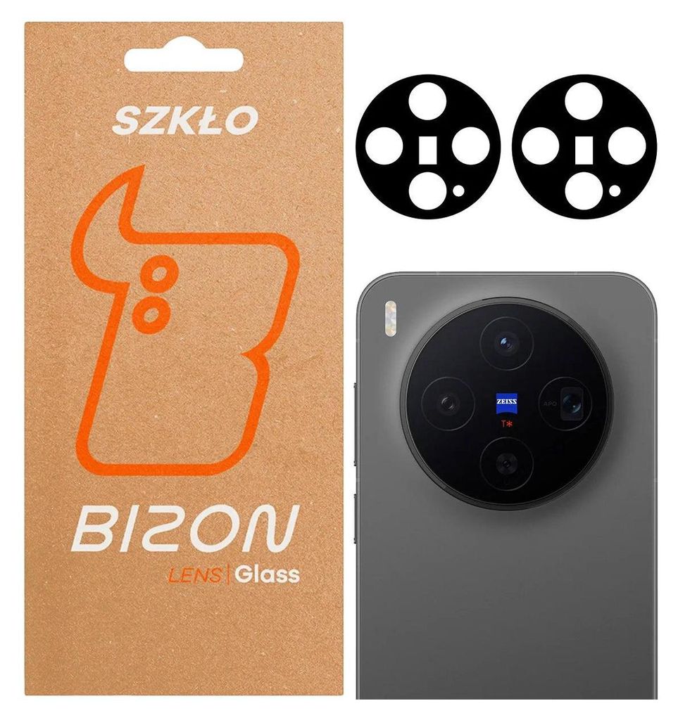 A product image showing packaging for camera lens protectors and a smartphone with a camera module.