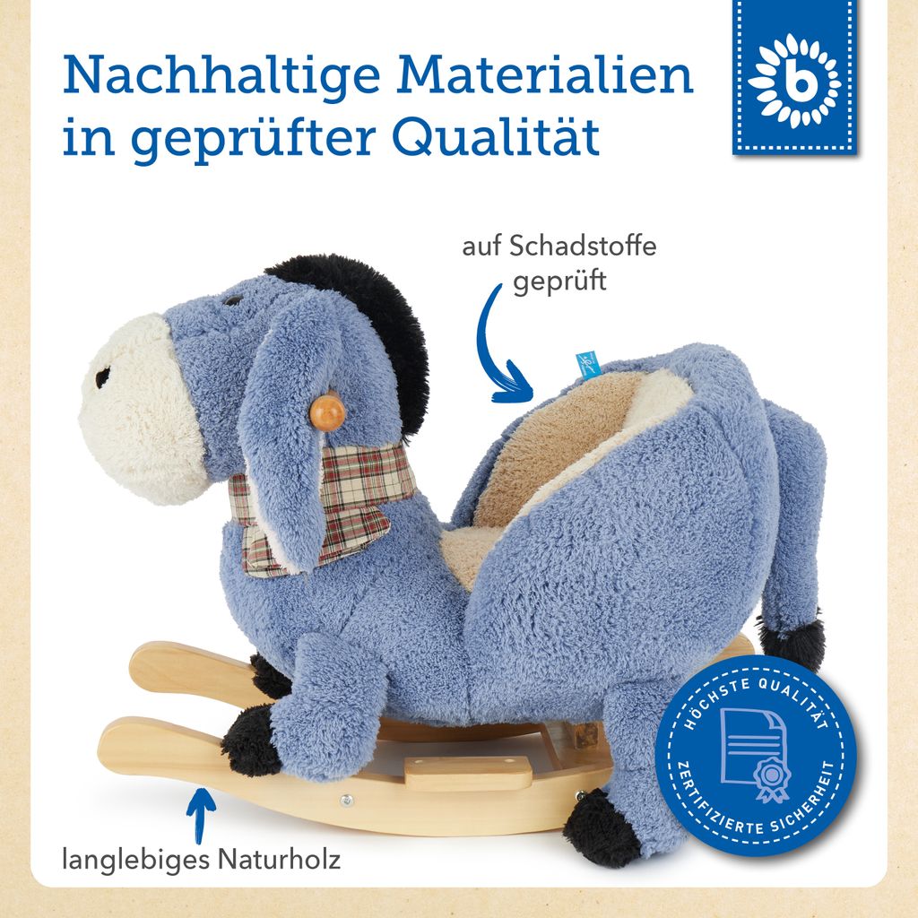 Bieco Plüsch Schaukeltier Esel | Kinder Schaukelstuhl mit Produktbild 6