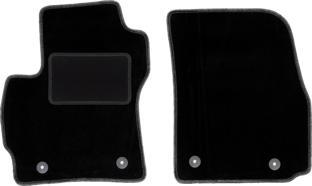Velours-Fußmatten Vorne passend für Mazda 5 I (7 Personen, Bj. 2005-2010) – schwarz, passgenau, mit Befestigungen set 2 Stk. - STANDARD
