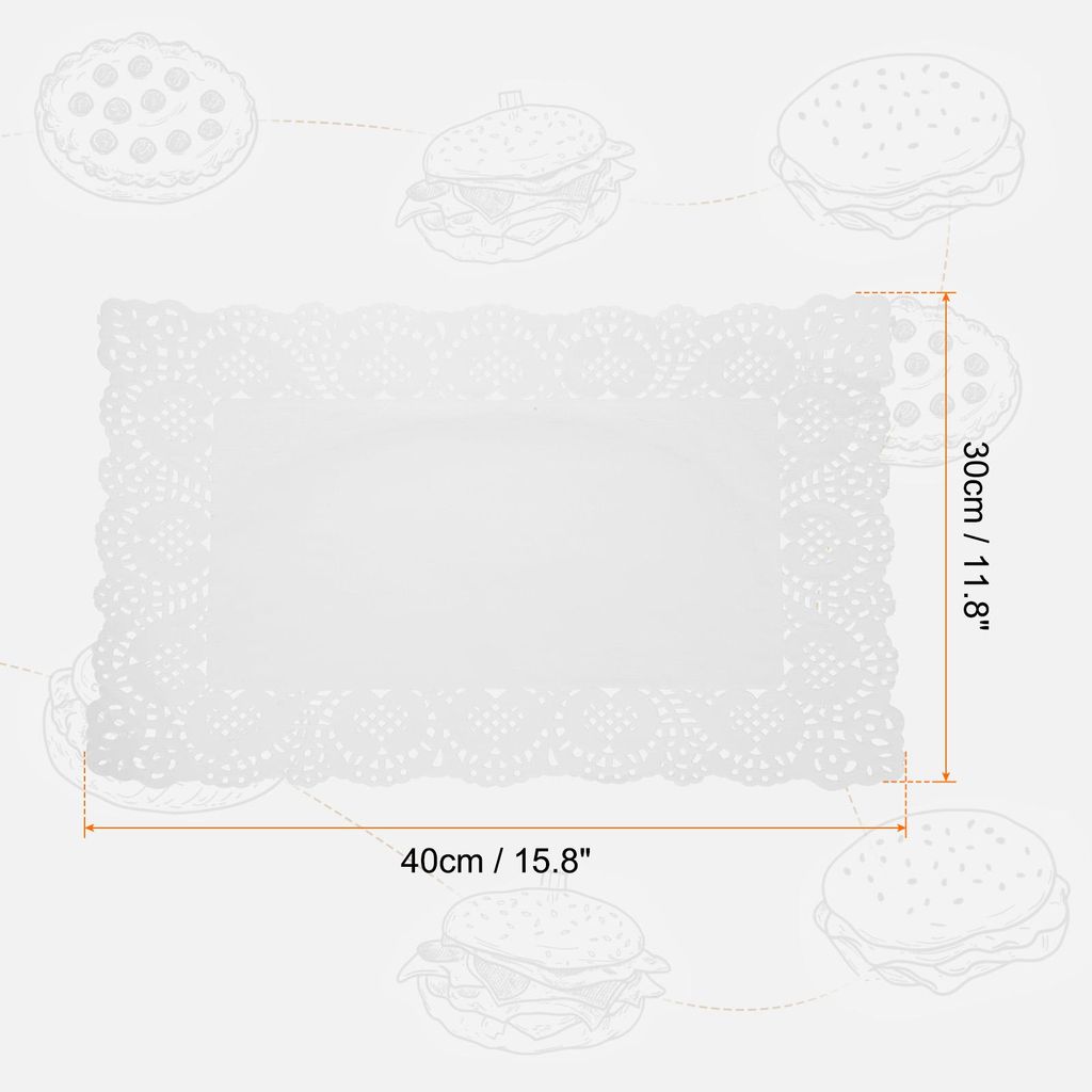 150 Stš¹ck Tortenspitze 40x30cm Rechteckig Tortenunterlage, Dekoratives Einweg-Tischset aus Spitzenpapier fš¹r Kuchen Desserts Lebensmitteldeko...