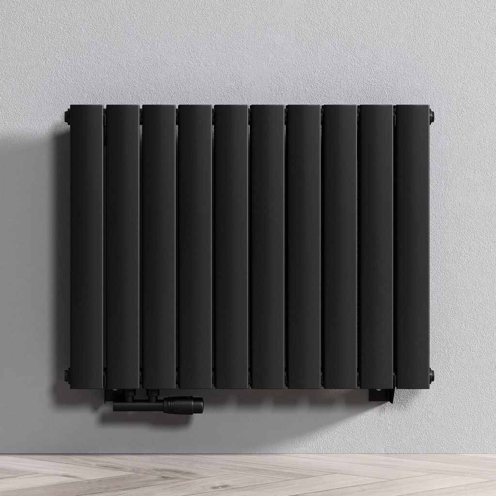 Mai & Mai Badheizkörper flach 77x60cm in Anthrazit Mittelanschluss Paneelheizkörper Vertikal Handtuchwärmer Badheizung zweilagig Ohne Heizstab