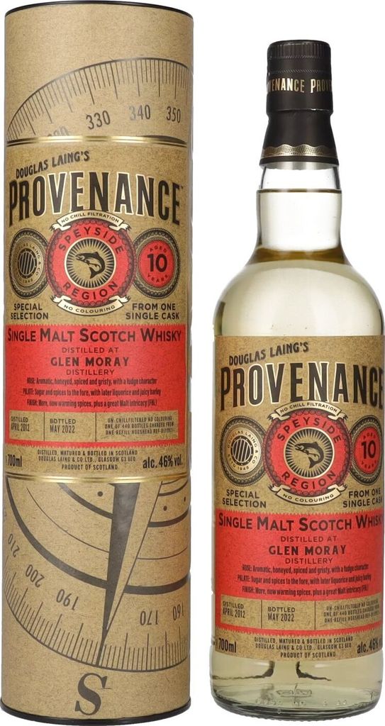 Douglas Laing PROVENANCE Glen Moray 10 Years Old Single Cask Malt 2012 46% Vol. 0,7l in Geschenkbox